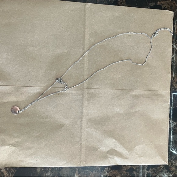 Silver Karma Pendant Necklace, New - Picture 2 of 4